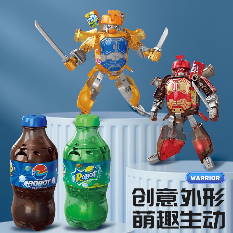 Soda Warrior Drink Transformation Robot Toy Model Hand Model Creative Children'S Day Gift - Image 3